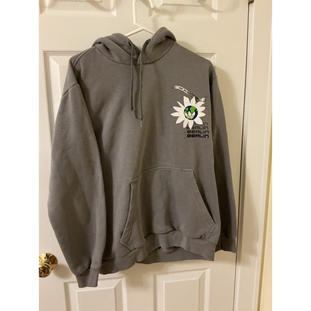 Adidas Originals Berlin Graphic Hoodie Grey Earth Daisy Trefoil HL3954 Mens L